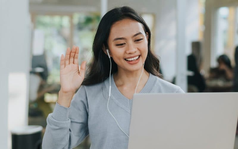 Doctor conducting a video consultation from laptop